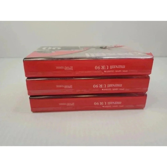 3 Maxell UR 90 Minute Normal Bias Blank Audio Cassette Tapes NEW SEALED - Picture 9 of 13